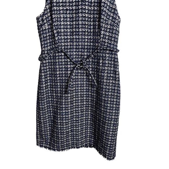 J.Crew Textured Tweed Houndstooth Sheath Dress Blue Womans 14 - Picture 4 of 10